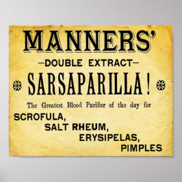 Bemannen Dubbel uitpakken Sarsaparilla afdrukken Poster