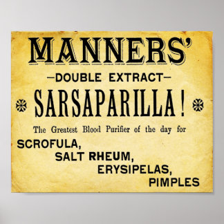 Bemannen Dubbel uitpakken Sarsaparilla afdrukken Poster