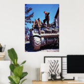 Bemanner van een Shermantank ten zuiden van Vaucel Poster (Thuiskantoor)