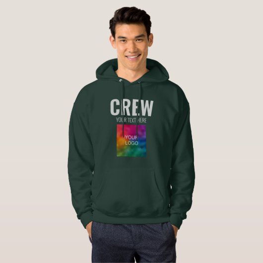 Bemanner Voeg hier Logo tekst toe Mannen dubbelzij Hoodie (Voorkant volledig)