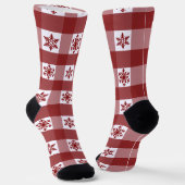 Bemanning sokken rood kerstpatroon (Gebogen)