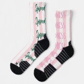 Bemanning Soks Roze & Witte Streep Verspreid Vrien Sokken (Links)