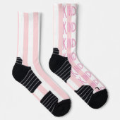 Bemanning Soks Roze & Witte Streep Verspreid Vrien Sokken (Rechts)