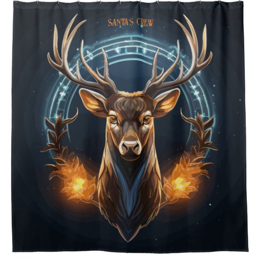 bemanning van de kerstman douchegordijn (Voorkant)