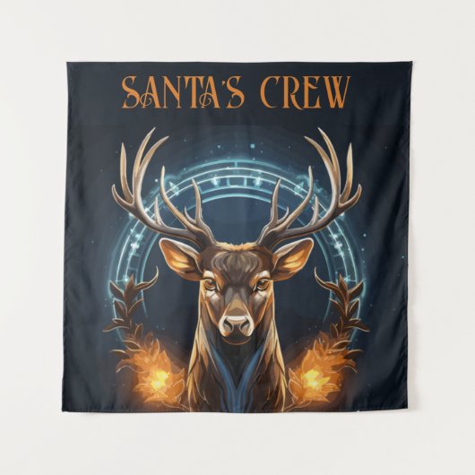 bemanning van de kerstman wandkleed (Voorkant (horizontaal))