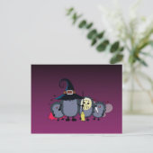 bemanning van halloween-egelpartij briefkaart (Staand voorkant)