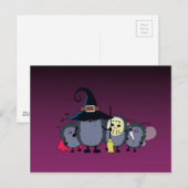 bemanning van halloween-egelpartij briefkaart (Voorkant / Achterkant)