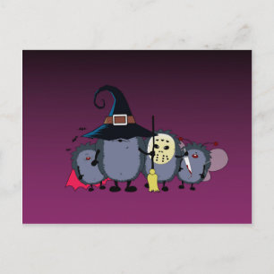 bemanning van halloween-egelpartij briefkaart
