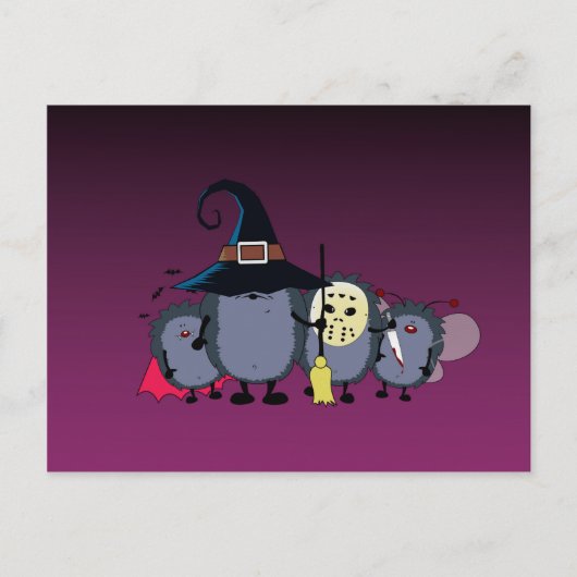 bemanning van halloween-egelpartij briefkaart (Voorkant)