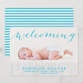 Bemanningsaankondiging van whimsical Blue Script P Aankondiging (Voorkant / Achterkant)