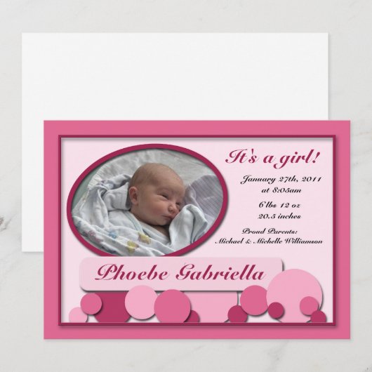 Bemanningsaankondigingen roze gekleurde vun aankondiging (Voorkant / Achterkant)