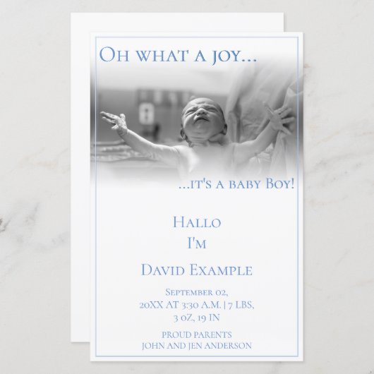 Bemanningskaart met baby (Voorkant / Achterkant)