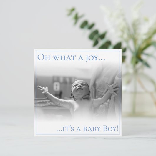 Bemanningskaart met baby bedankkaart (Staand voorkant)