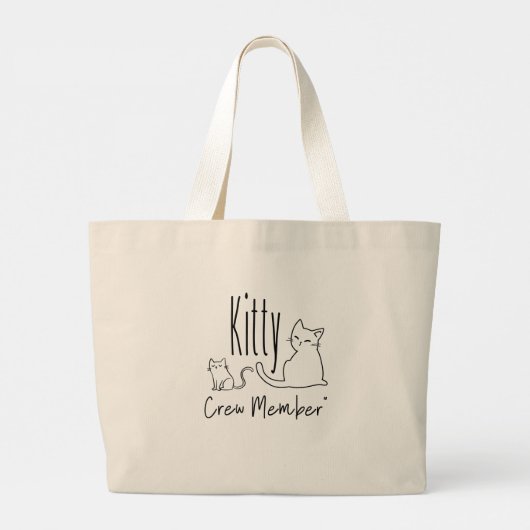 "bemanningslid van het Kat" Grote Tote Bag (Achterkant)