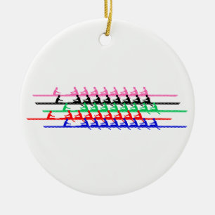 Bemanningsrace Roeiers Roeien - Tot Vijf Boten #2 Keramisch Ornament