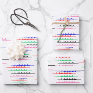 Bemanningsrace Roeiers Roeien - Vijf boten Inpakpapier Vel