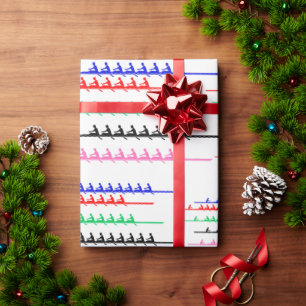 Bemanningsrace Roeiers Roeien - Vijf boten racen Cadeaupapier