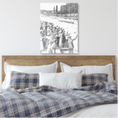  bemanningsrijzen met veel toeschouwers canvas afdruk (Insitu (Slaapkamer))