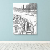  bemanningsrijzen met veel toeschouwers canvas afdruk (Insitu (Houten vloer))