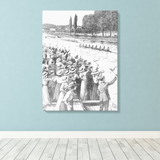  bemanningsrijzen met veel toeschouwers canvas afdruk (Insitu (Houten vloer))