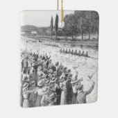  bemanningsrijzen met veel toeschouwers keramisch ornament (Rechts)