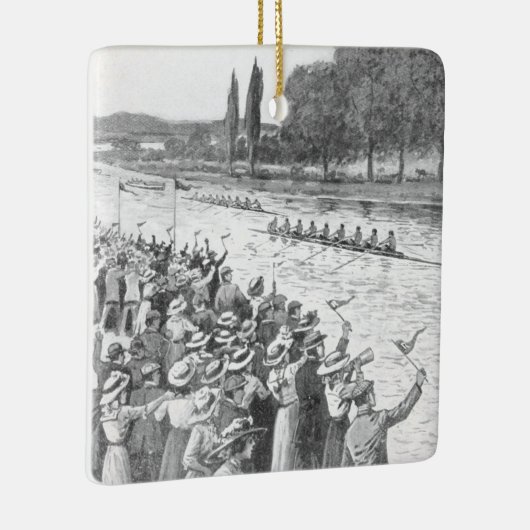 bemanningsrijzen met veel toeschouwers keramisch ornament (Rechts)