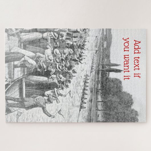 bemanningsrijzen met veel toeschouwers legpuzzel (Horizontaal)