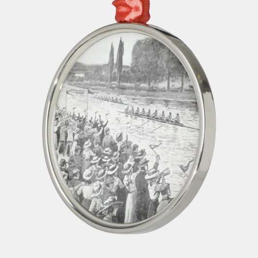 bemanningsrijzen met veel toeschouwers metalen ornament (Links)