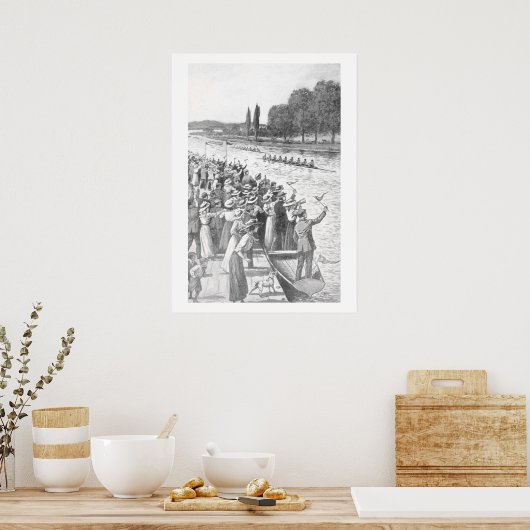 bemanningsrijzen met veel toeschouwers poster (Keuken)