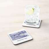  bemanningsroeiers in de boot aan de haven bier onderzetter (Rechterzijde)