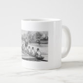  bemanningsroeiers in de boot aan de haven grote koffiekop (Voorkant rechts)