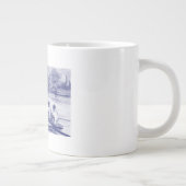 bemanningsroeiers in de boot aan de haven grote koffiekop (Rechts)