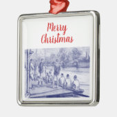  bemanningsroeiers in de boot aan de haven metalen ornament (Links)