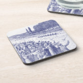  bemanningsroosters met veel toeschouwers blauw bier onderzetter (Linkerzijde)