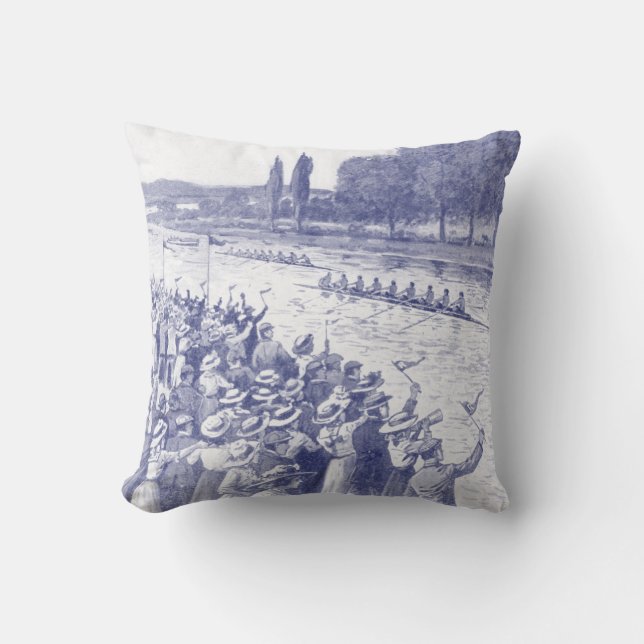  bemanningsroosters met veel toeschouwers blauw kussen (Voorkant)