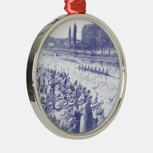 bemanningsroosters met veel toeschouwers blauw metalen ornament (Rechts)