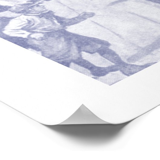  bemanningsroosters met veel toeschouwers blauw poster (Hoek)