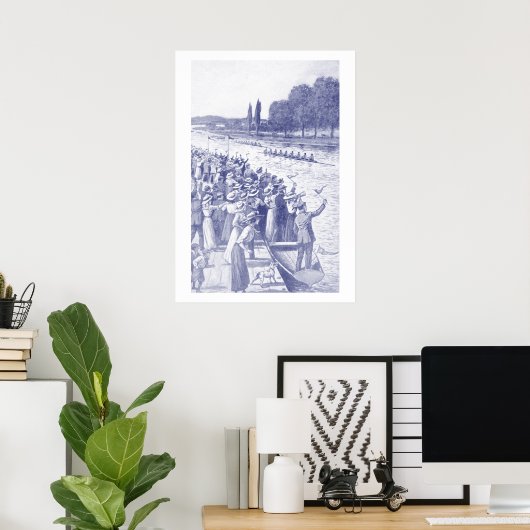  bemanningsroosters met veel toeschouwers blauw poster (Thuiskantoor)