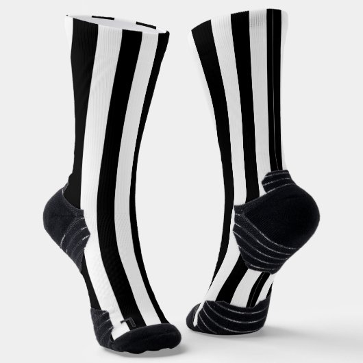 Bemanningssokken, Balck en White Stripe Sokken (Gebogen)