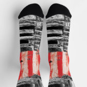Bemanningssokken – Roode Polsslag Abstract Design Sokken (Top)