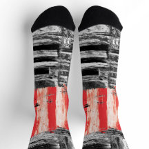 Bemanningssokken – Roode Polsslag Abstract Design