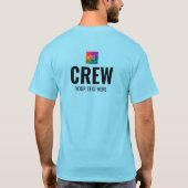 Bemanningsvoorzijde Logo ontwerp Mannen blauwe hor T-shirt (Achterkant)