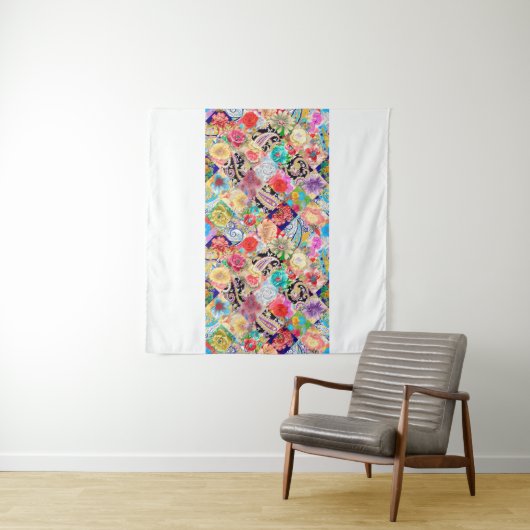 Bembroidery floral neckline patroon met bloemen en wandkleed (In Situ (horizontaal))