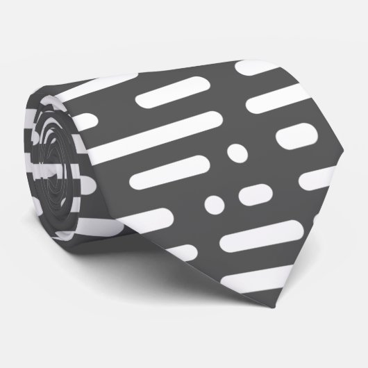 Bemiddaggeschenk Modern grijs wit patroon voor hem Stropdas (Opgerold)