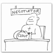 Bemiddeling en onderhandelingen door een bokser me sticker (Voorkant)