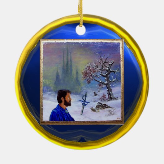 BEMIDDELING VAN EEN KNACHT KERAMISCH ORNAMENT (Achterkant)