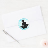 Bemiddeling Zen Woman Black en Blue Sunburst Ronde Sticker (Envelop)