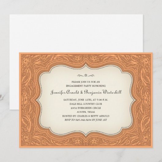 Bemiddelingspartner Ranch Light Brown-uitnodiginge Kaart (Voorkant / Achterkant)