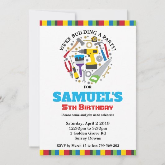 Bemiddelingstools voor de bouw op zaterdag kaart (Voorkant)