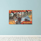 Bemidji, Minnesota - Grote lettertjes Canvas Afdruk (Insitu (Houten vloer))